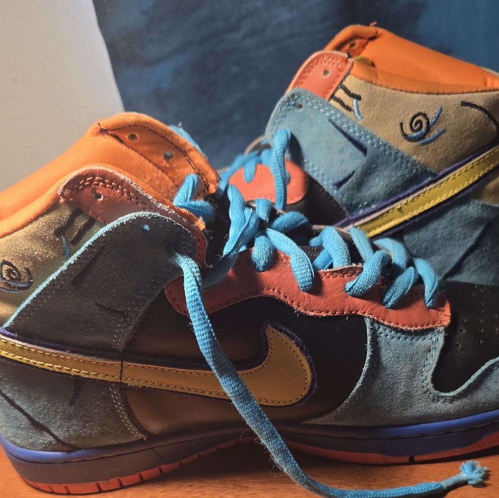 SB Dunk High “Skate or Die” Size  (10) Multicolor Teal Orange Yellow - Picture 7 of 9